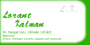 lorant kalman business card