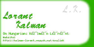 lorant kalman business card